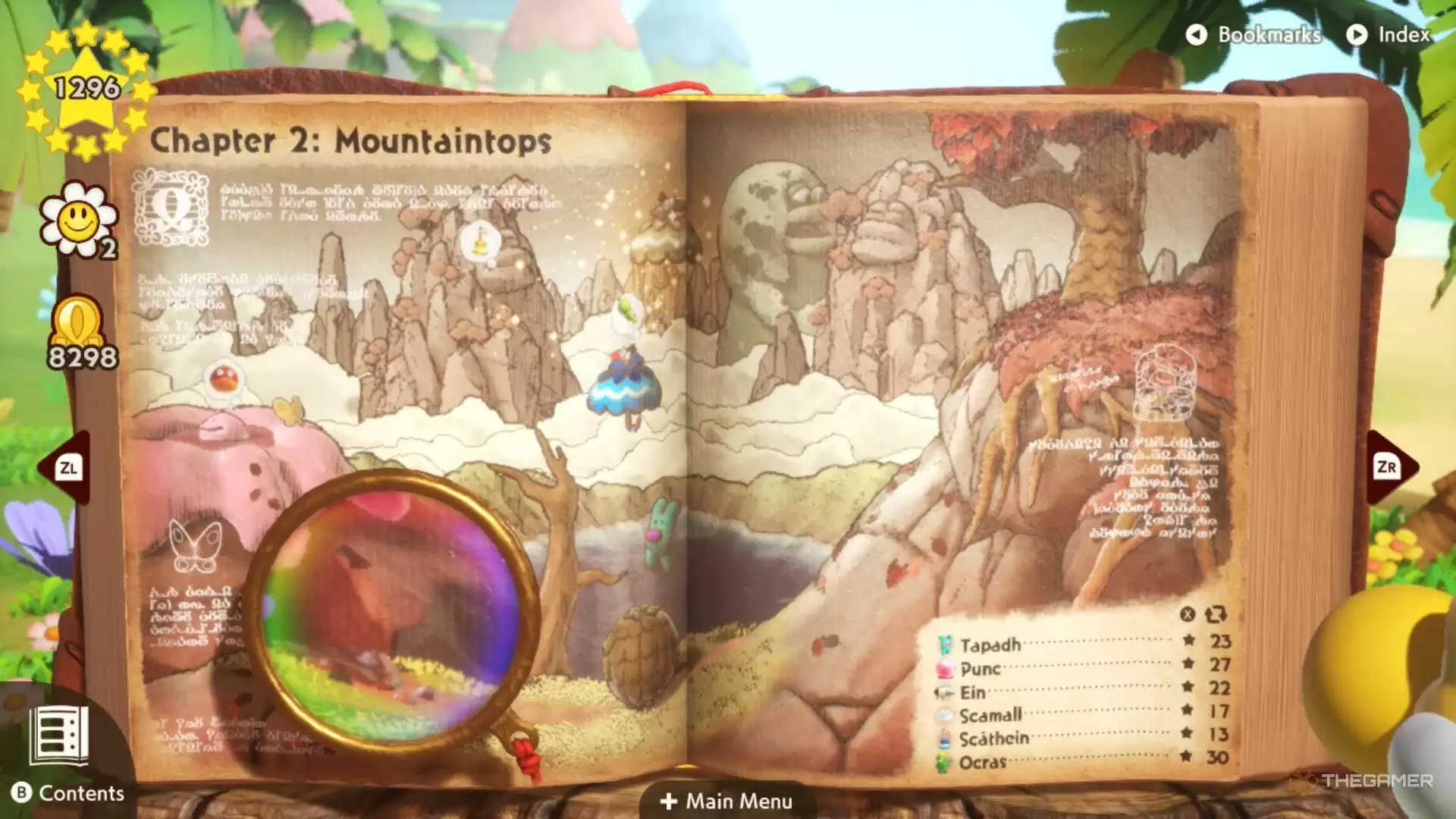 如何获取《Yoshi and the Mysterious Book》中山顶区域所有笑脸花