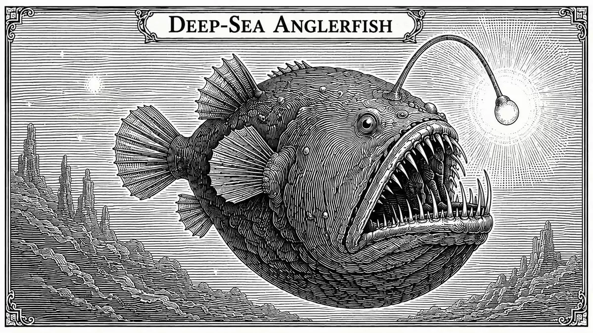 钞票雕刻风格深海生物