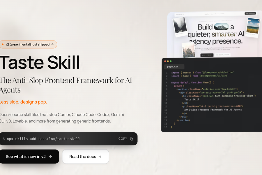 taste-skill 是什么？AI 前端审美增强技能包介绍