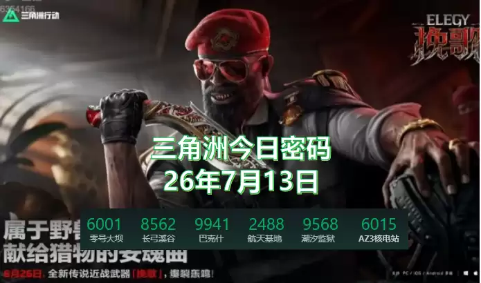 三角洲7月13日今日密码是多少？特勤处今日制造最高收益物品是什么？