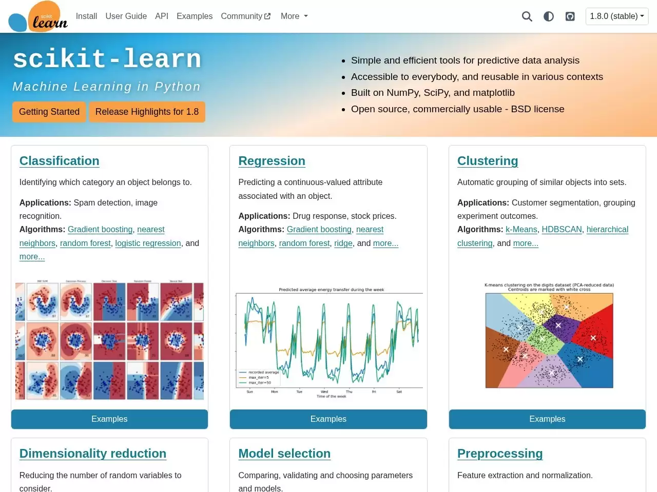 sklearn-sklearn:Scikit-learn针对Python编程语言的免费软件机器学习库