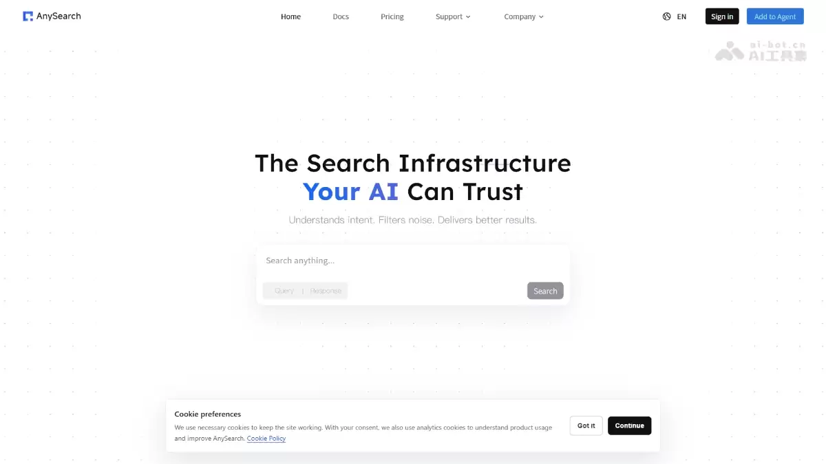 AnySearch - 专为 AI Agent 发布的实时结构化搜索引擎