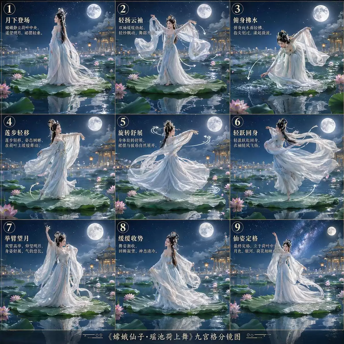 嫦娥荷花舞蹈分镜图