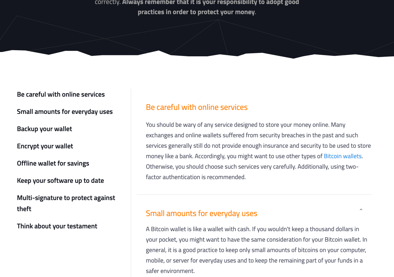 Bitcoin.org 比特币钱包安全页面截图