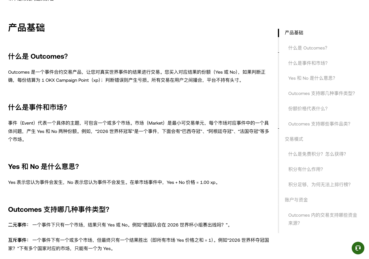 Outcomes里的Yes和No是什么意思?新手看懂事件合约