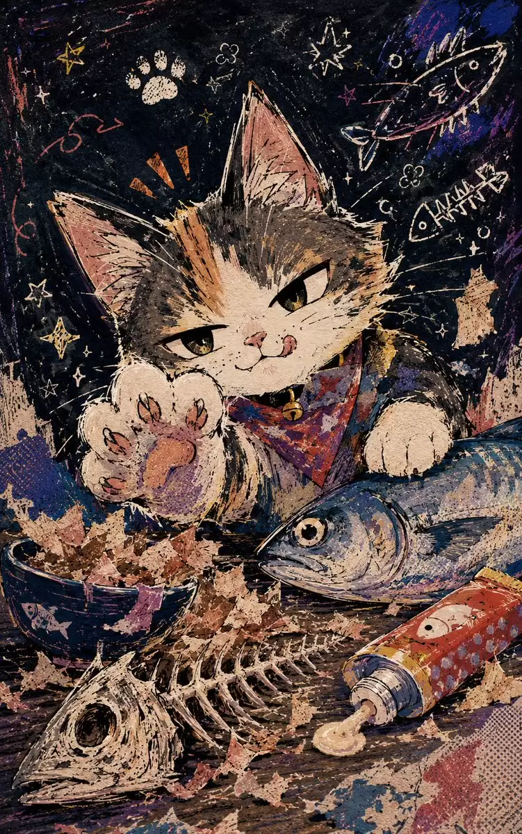 黑板风喵咪鱼宴