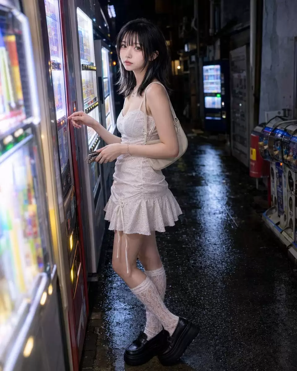 深夜自动售货机小巷