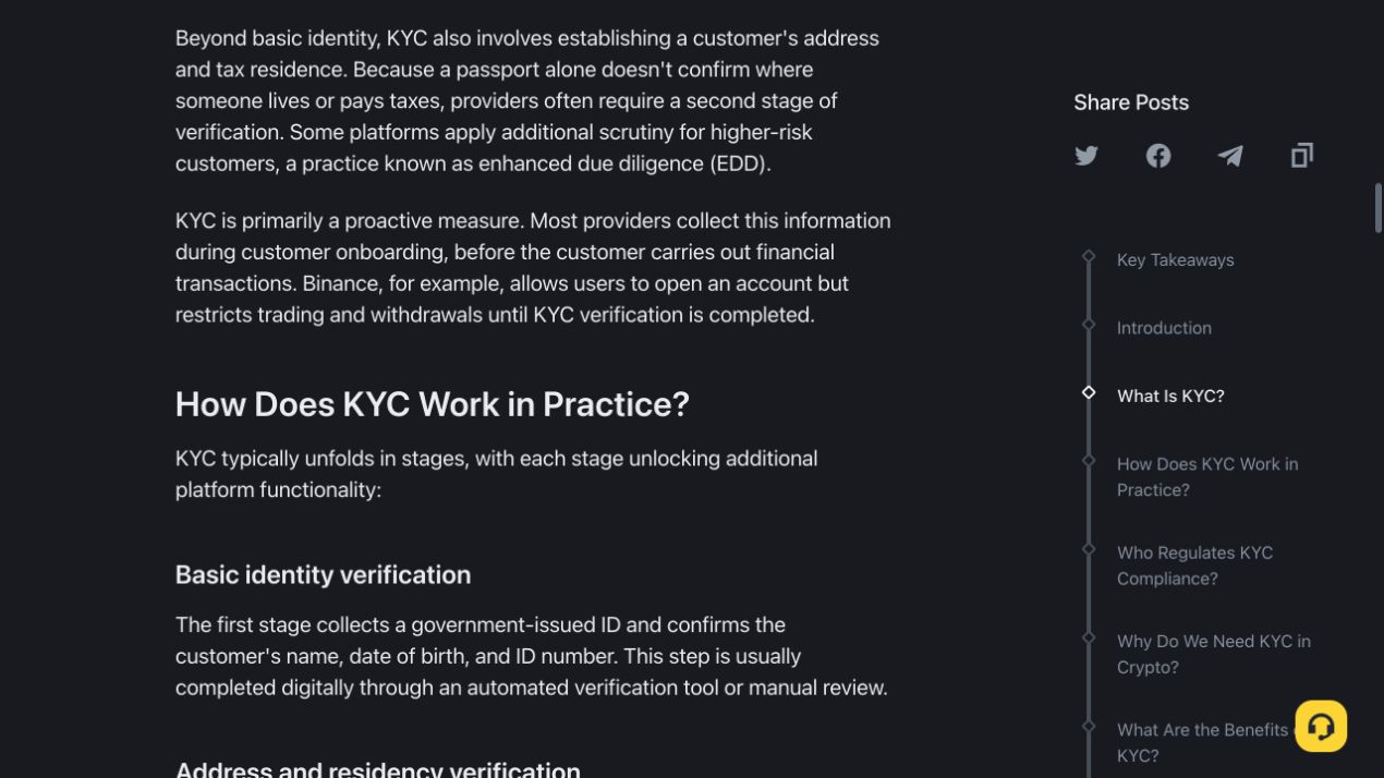 Binance Academy关于地址和税务居住地核验的说明