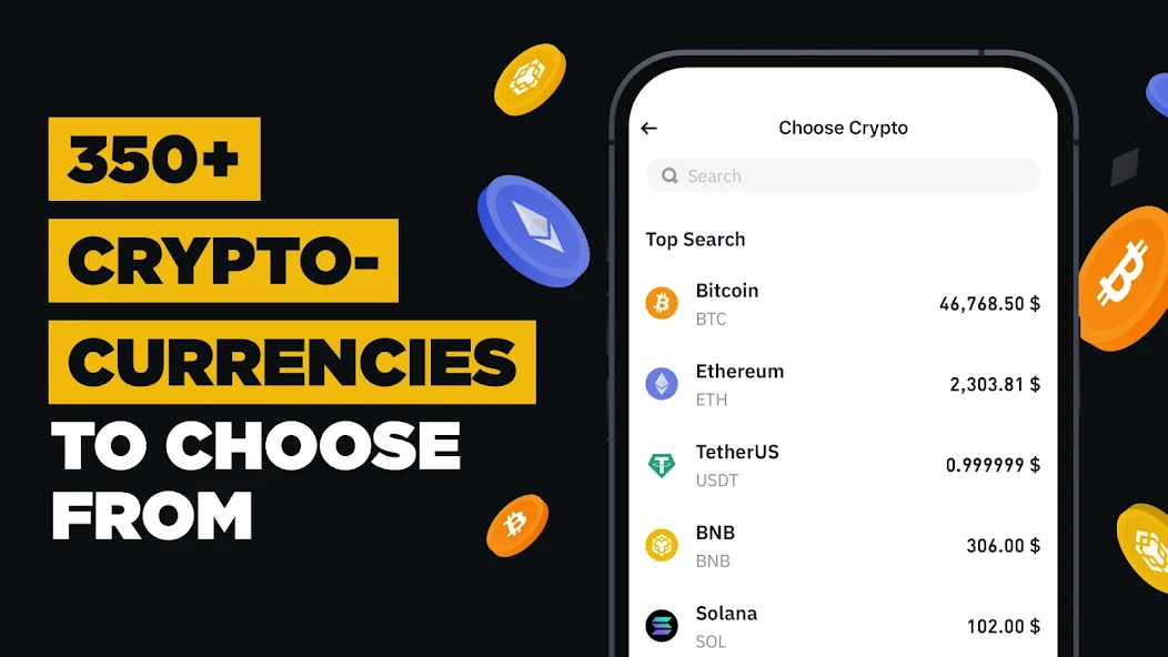 Google Play 官方应用页展示的 Binance 移动端功能画面