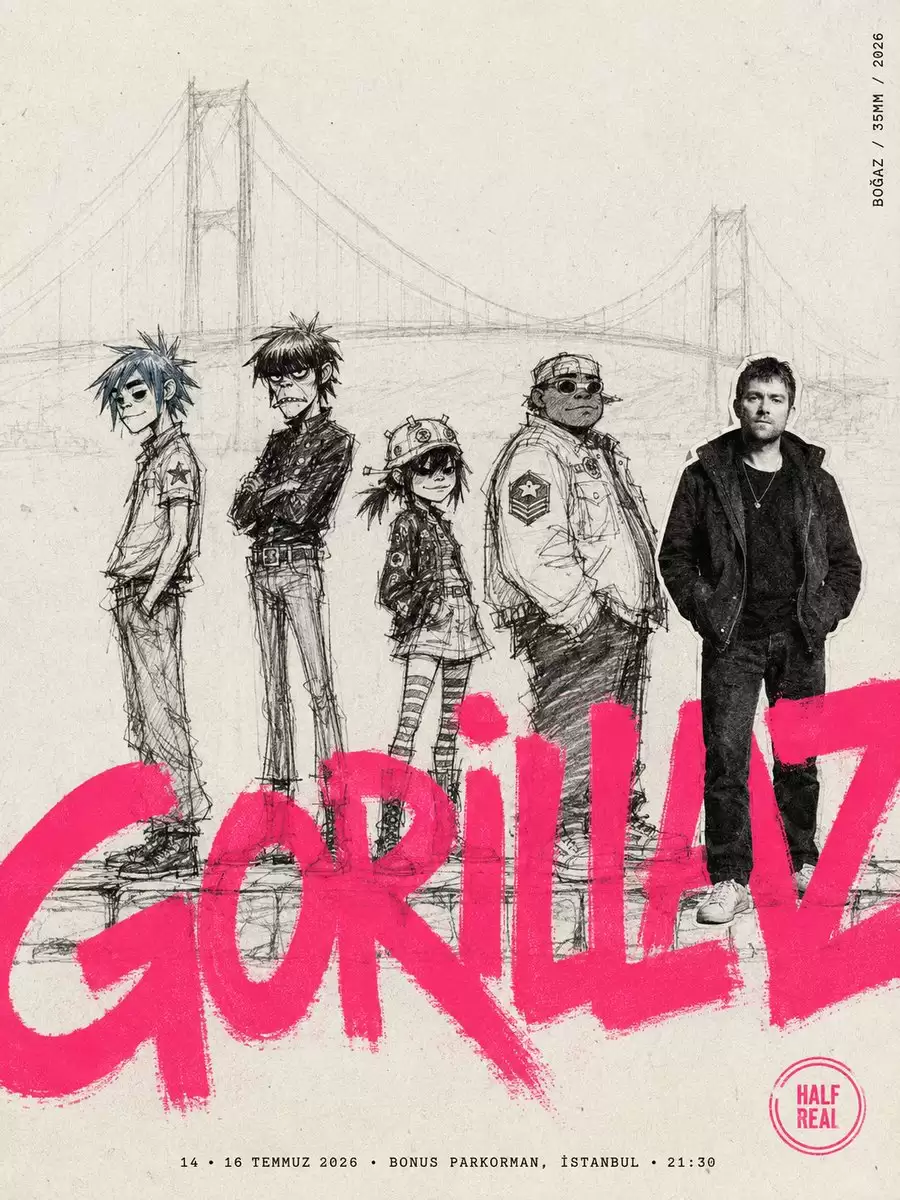 Gorillaz 伊斯坦布尔演唱会海报
