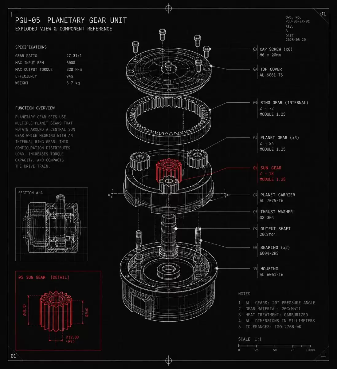 行星齿轮单元设计图