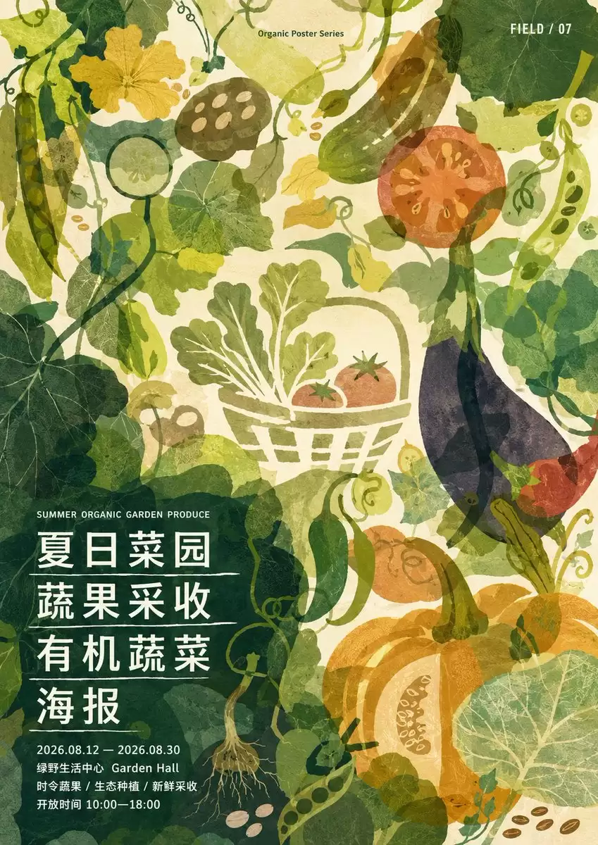 有机菜园农产品招贴