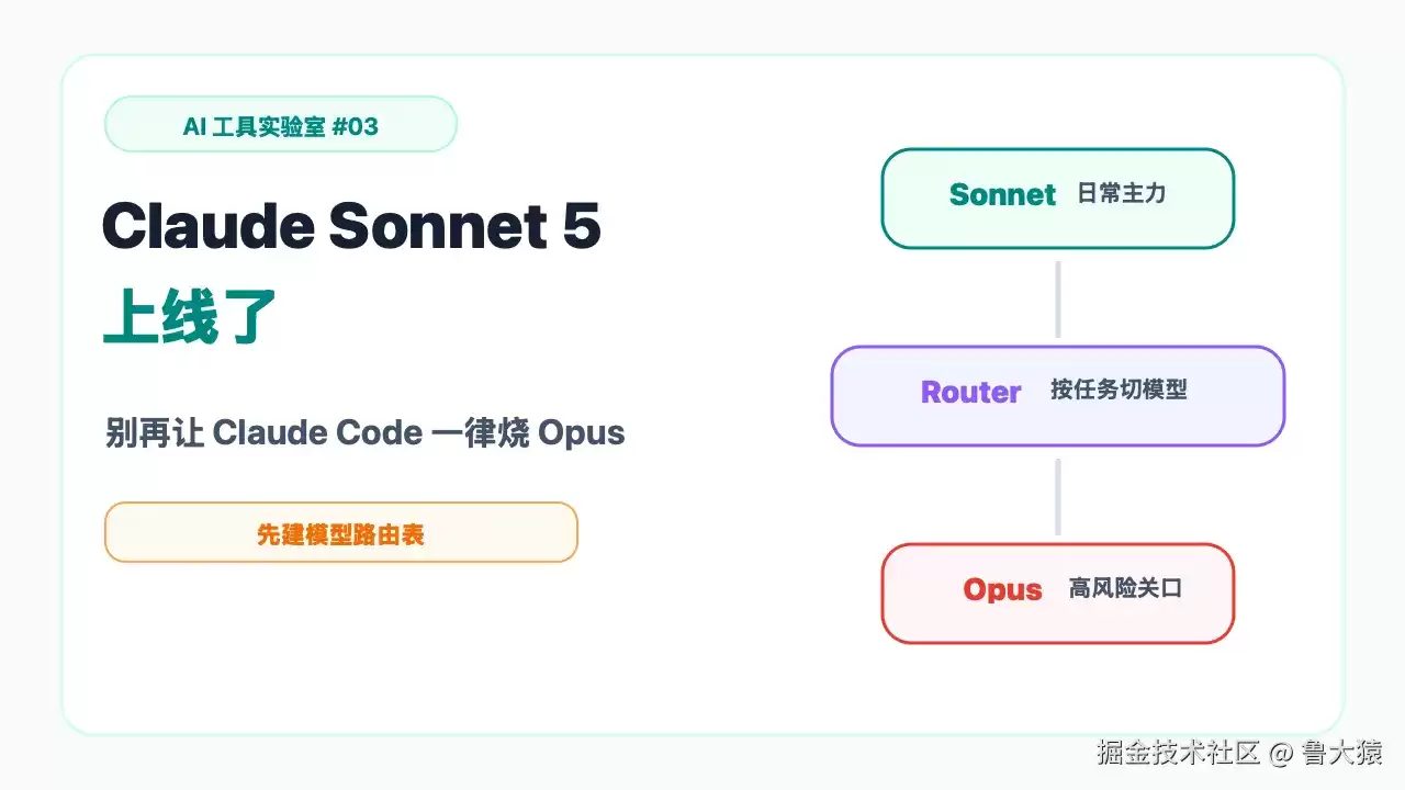 Claude Sonnet 5 上线：Claude Code 别再一律烧 Opus
