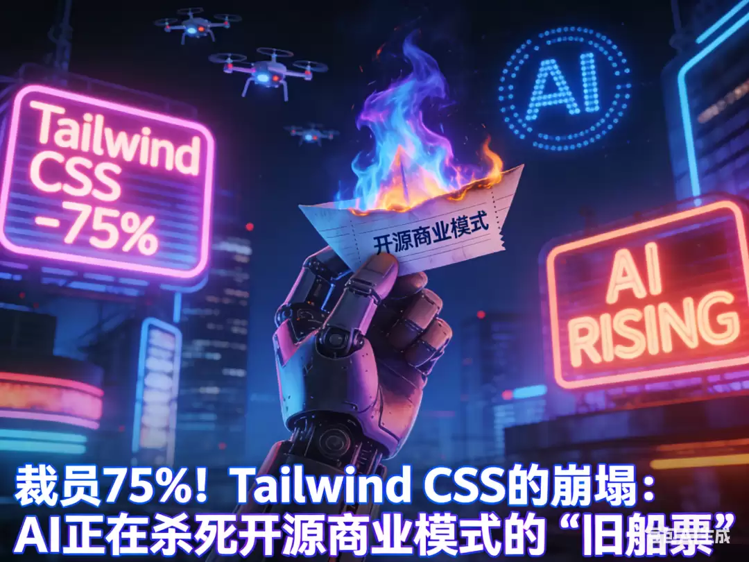 裁员 75%！Tailwind CSS 的崩塌：AI 正在杀死开源商业模式的旧船票