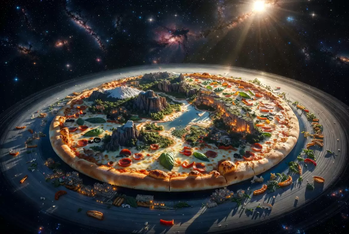 深空里的宇宙披萨星球