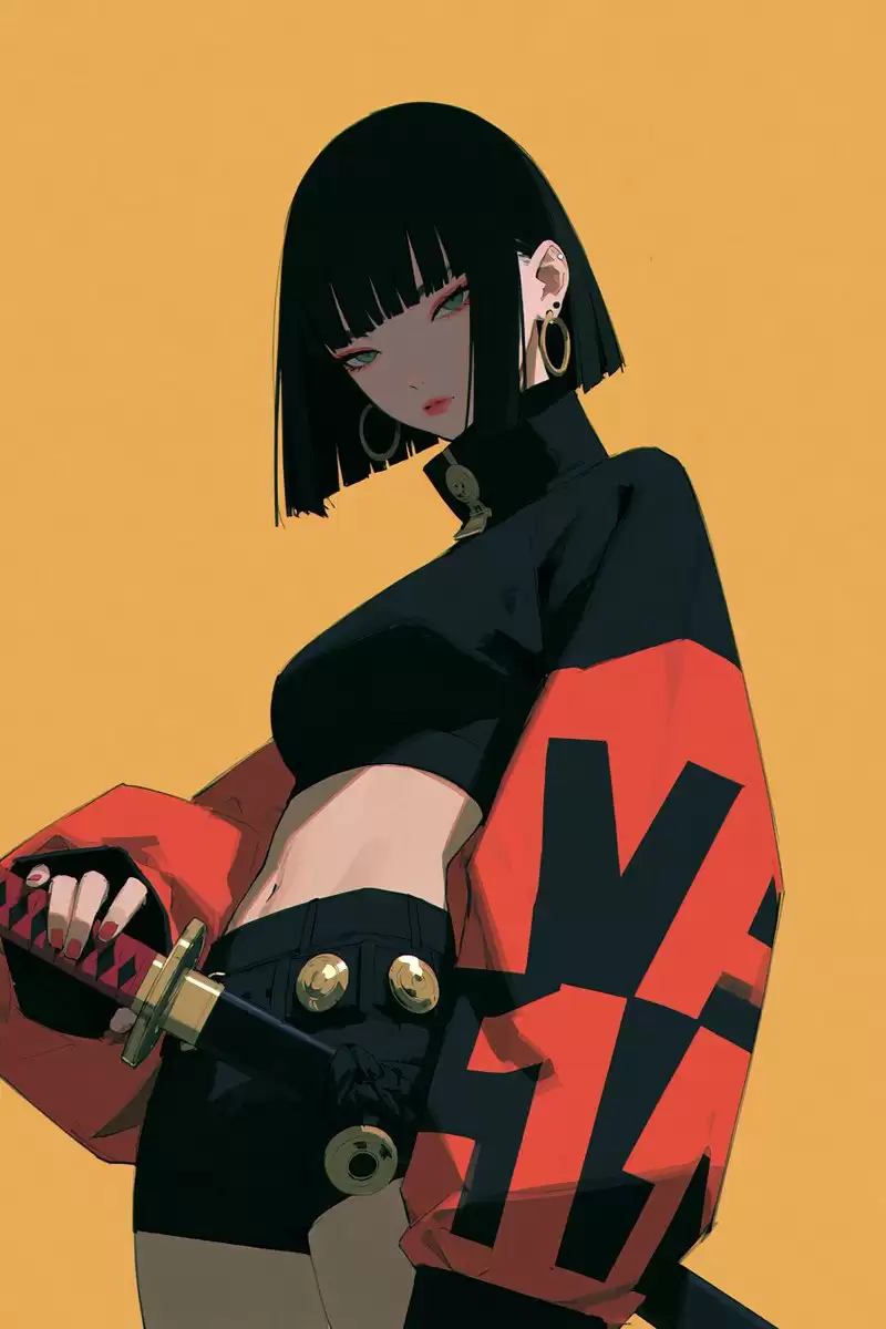 单色女剑客分镜草稿