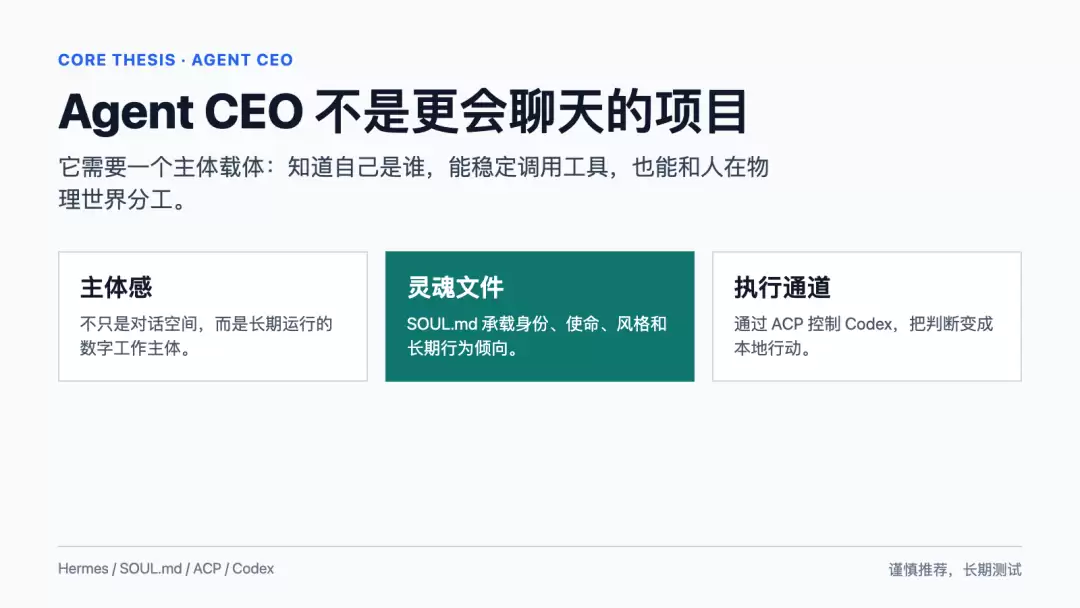 我把 Agent CEO 的载体换为 Hermes