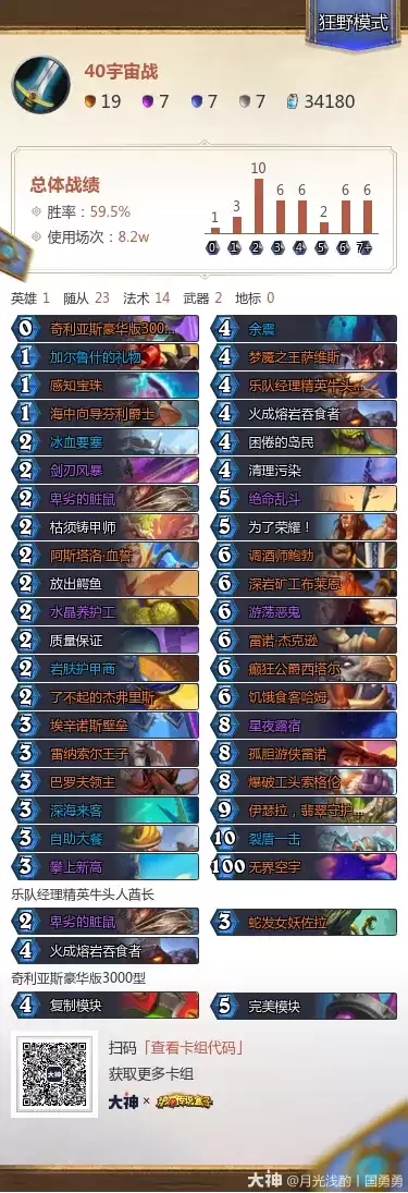 炉石传说治愈艾泽拉斯狂野模式40宇宙战卡组代码分享