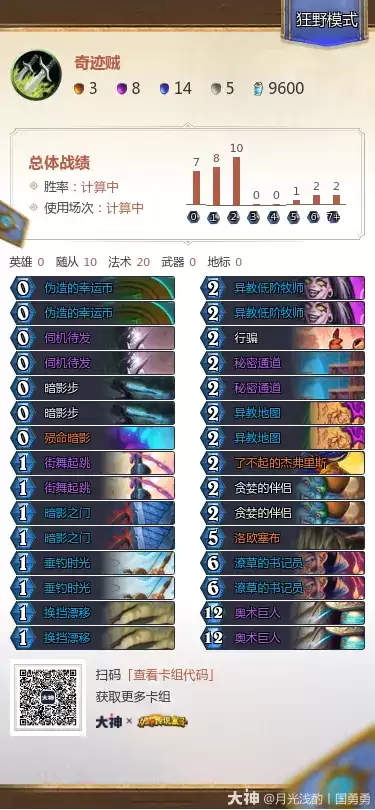 炉石传说治愈艾泽拉斯狂野模式奇迹贼卡组代码分享