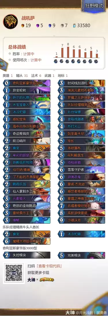 炉石传说治愈艾泽拉斯狂野模式战吼萨卡组代码分享