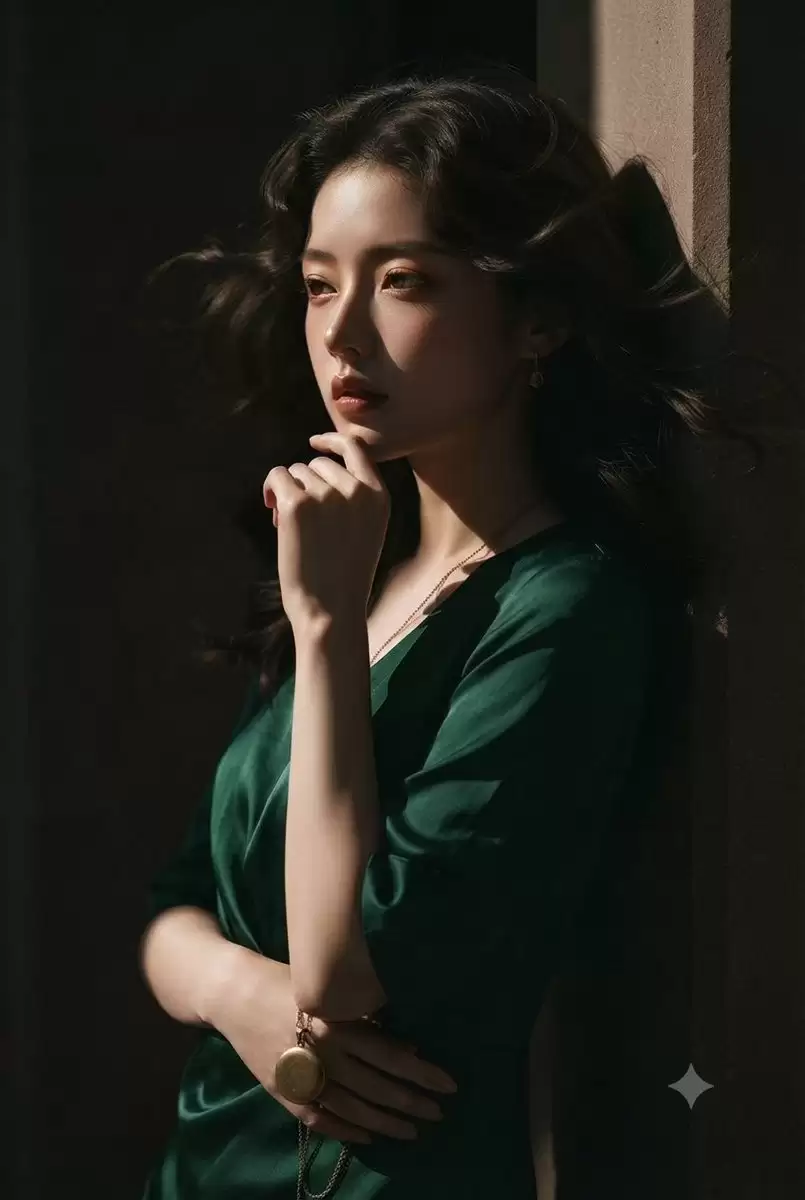 翡翠丝绸 时尚人像