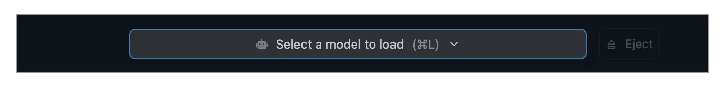 LM Studio 官方入门文档中的模型加载器，显示 Select a model to load