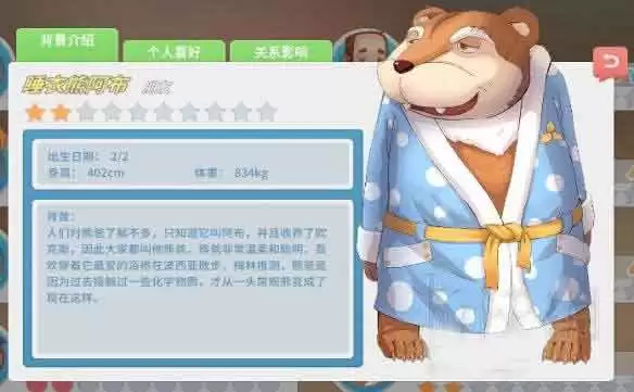 波西亚时光全角色喜好与图鉴-睡衣熊阿布