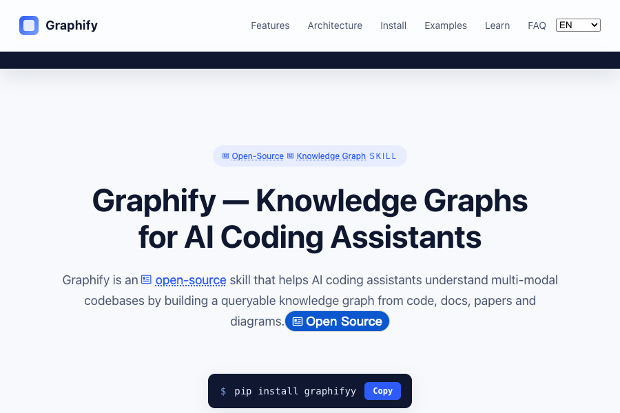 graphify 怎么用？从项目文件夹生成 graph.html 可视化图谱