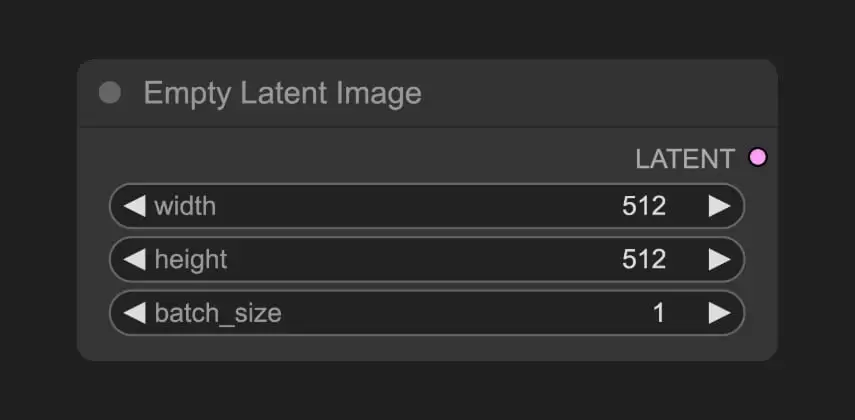 ComfyUI Empty Latent Image 节点显示 width、height 和 batch_size 参数