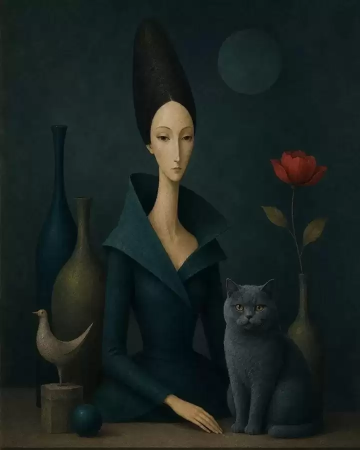 超现实几何诗意画作