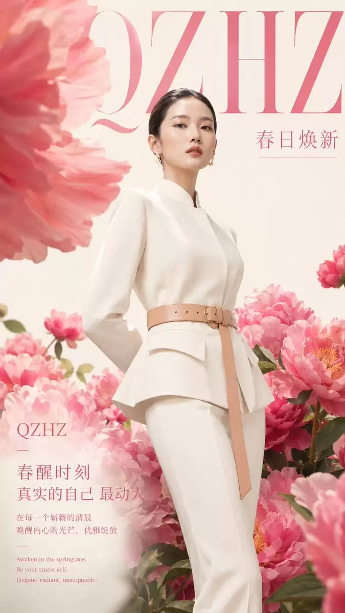 春日奢华牡丹时尚海报