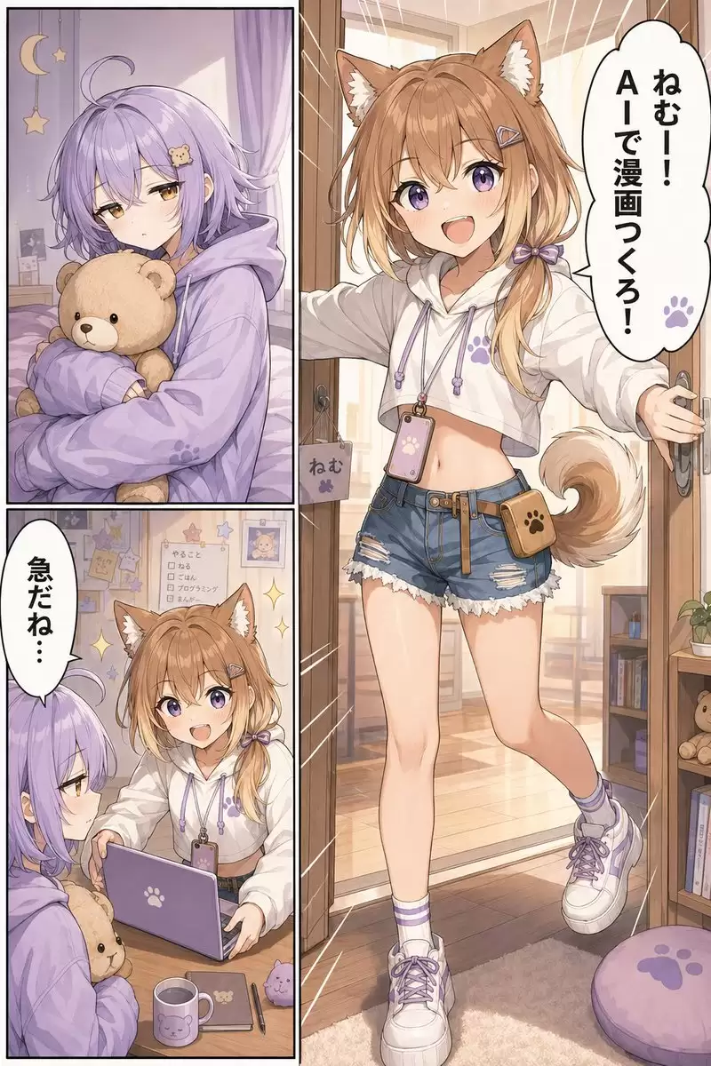 萌趣的 AI 漫画教学页面