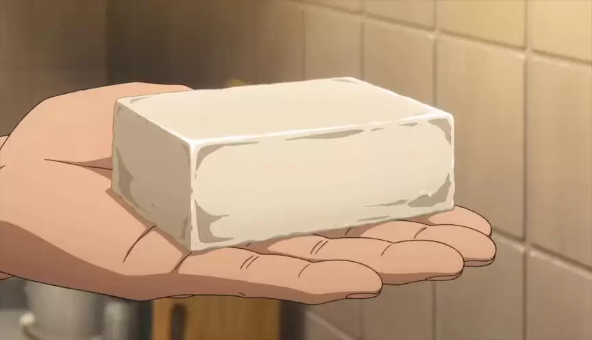 日式动画风格麻婆豆腐的烹饪过程