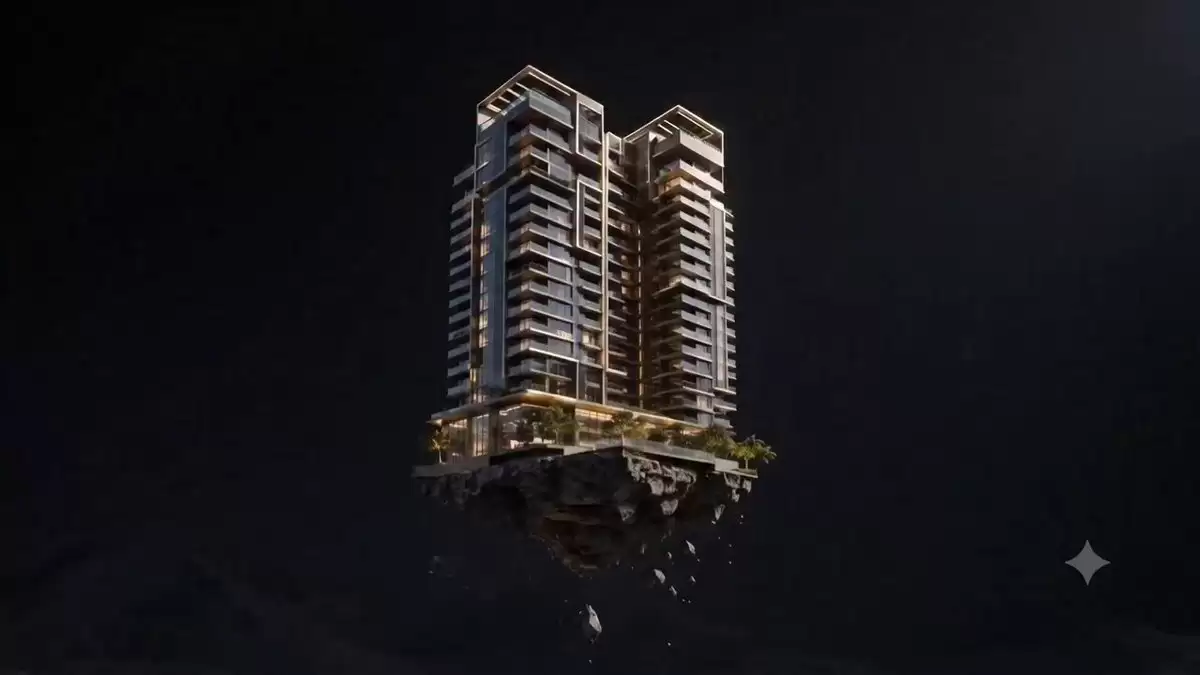 悬浮摩天大楼 HUD 飞行视界