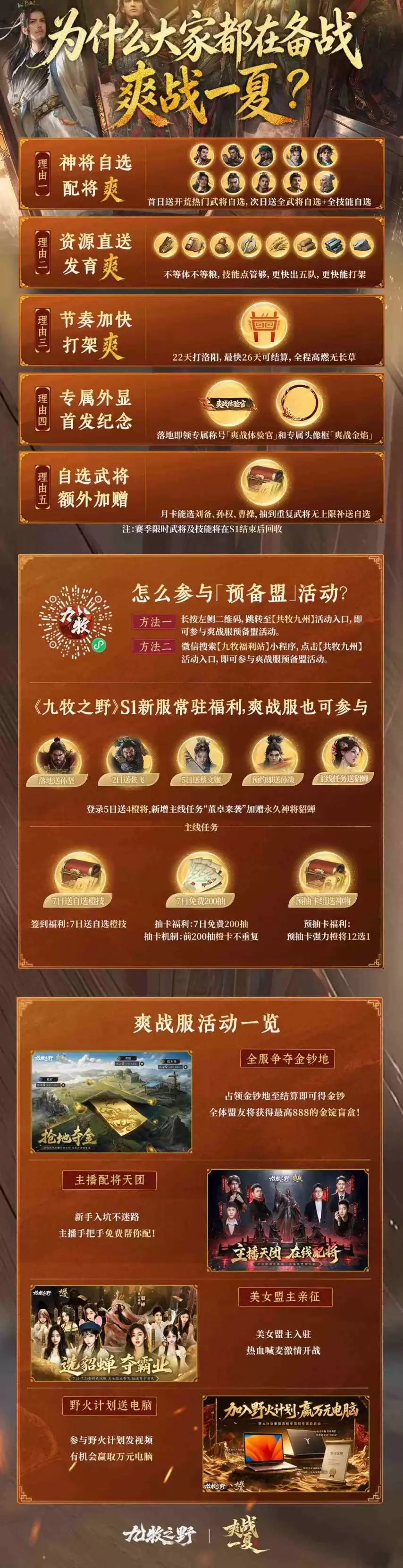《九牧之野》爽战服今日正式开启：全部福利一图看懂