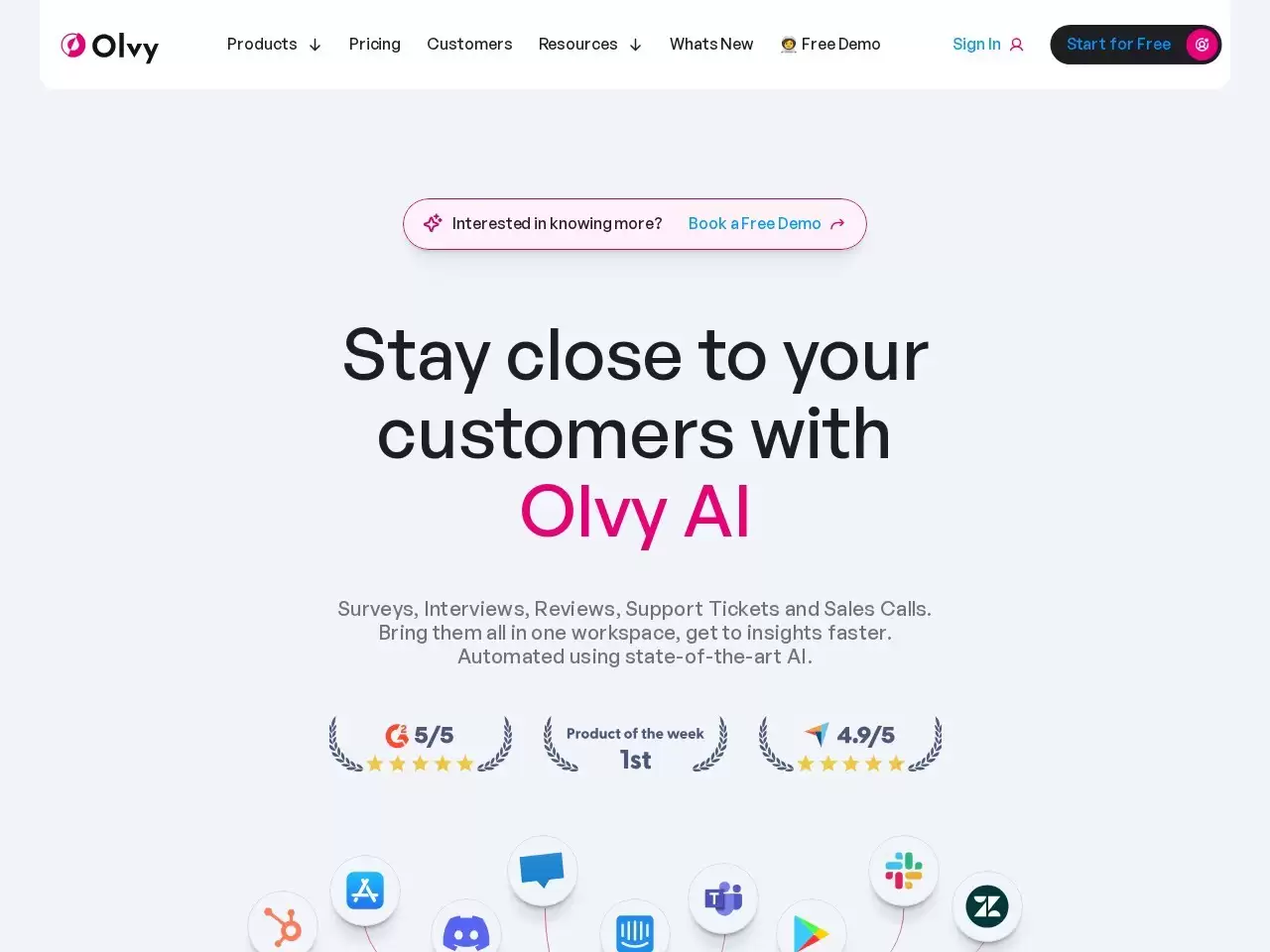 Olvy Feedback Widgets-Olvy.co是一个提供应用程序用户调查和反馈小部件的网站