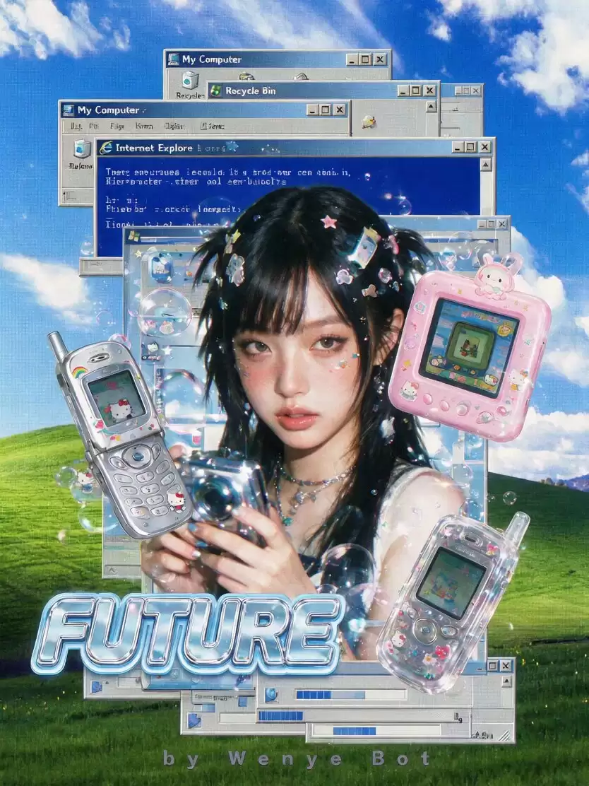 Y2K 数字复古海报