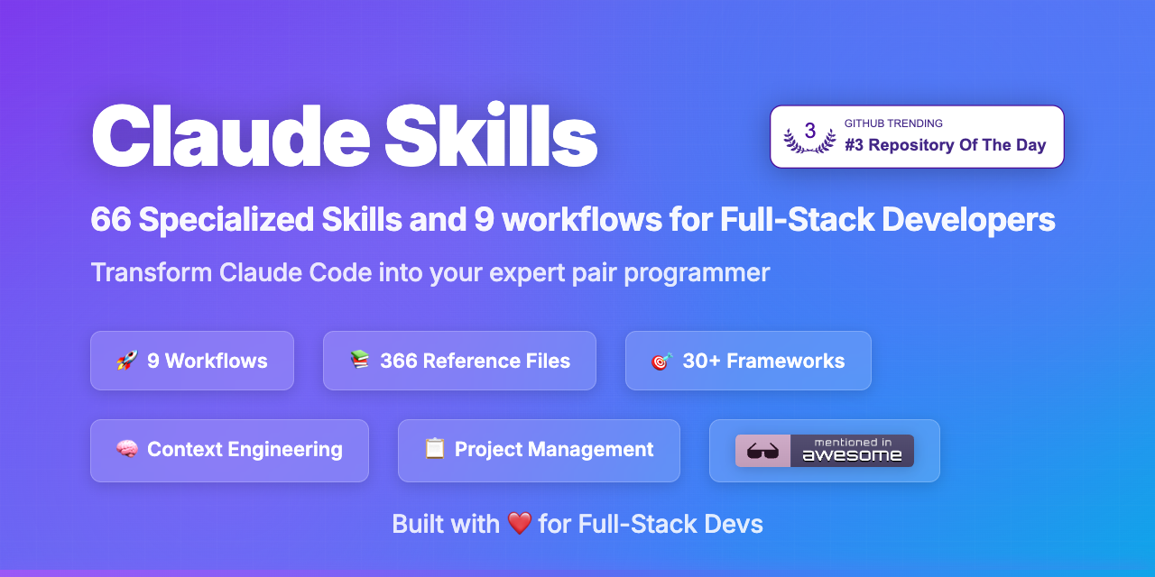 claude-skills 是什么？全栈开发 Claude Code 技能包介绍
