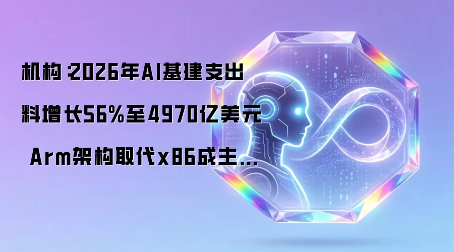 机构：2026年AI基建支出预计增长56%至4970亿美元 Arm架构取代x86成主流算力平台