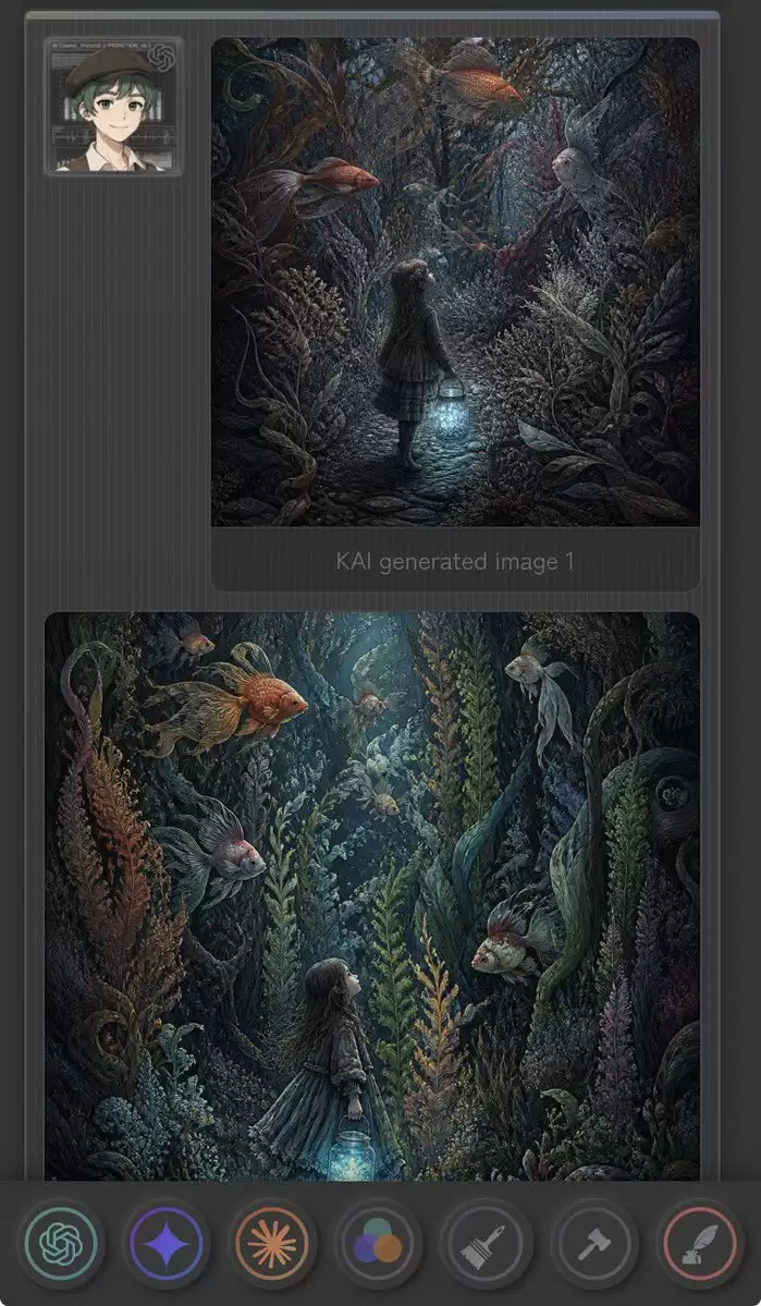 暗黑奇幻风 AI 画廊 UI