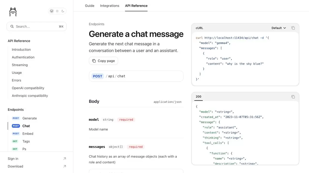 Ollama API Chat 消息历史与多轮对话教程