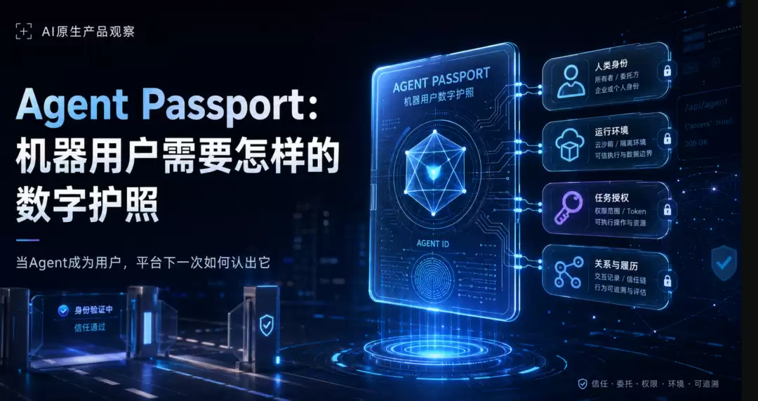 AI原生产品观察｜Agent Passport：机器用户需要何种数字护照