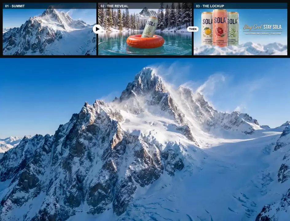 从山巅至冰川湖的视觉呈现