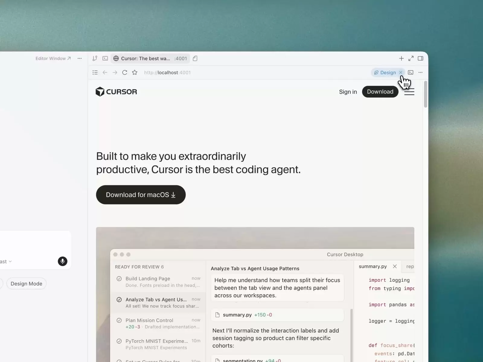 Cursor Agent Design Mode 从界面设计到代码实现全程教程