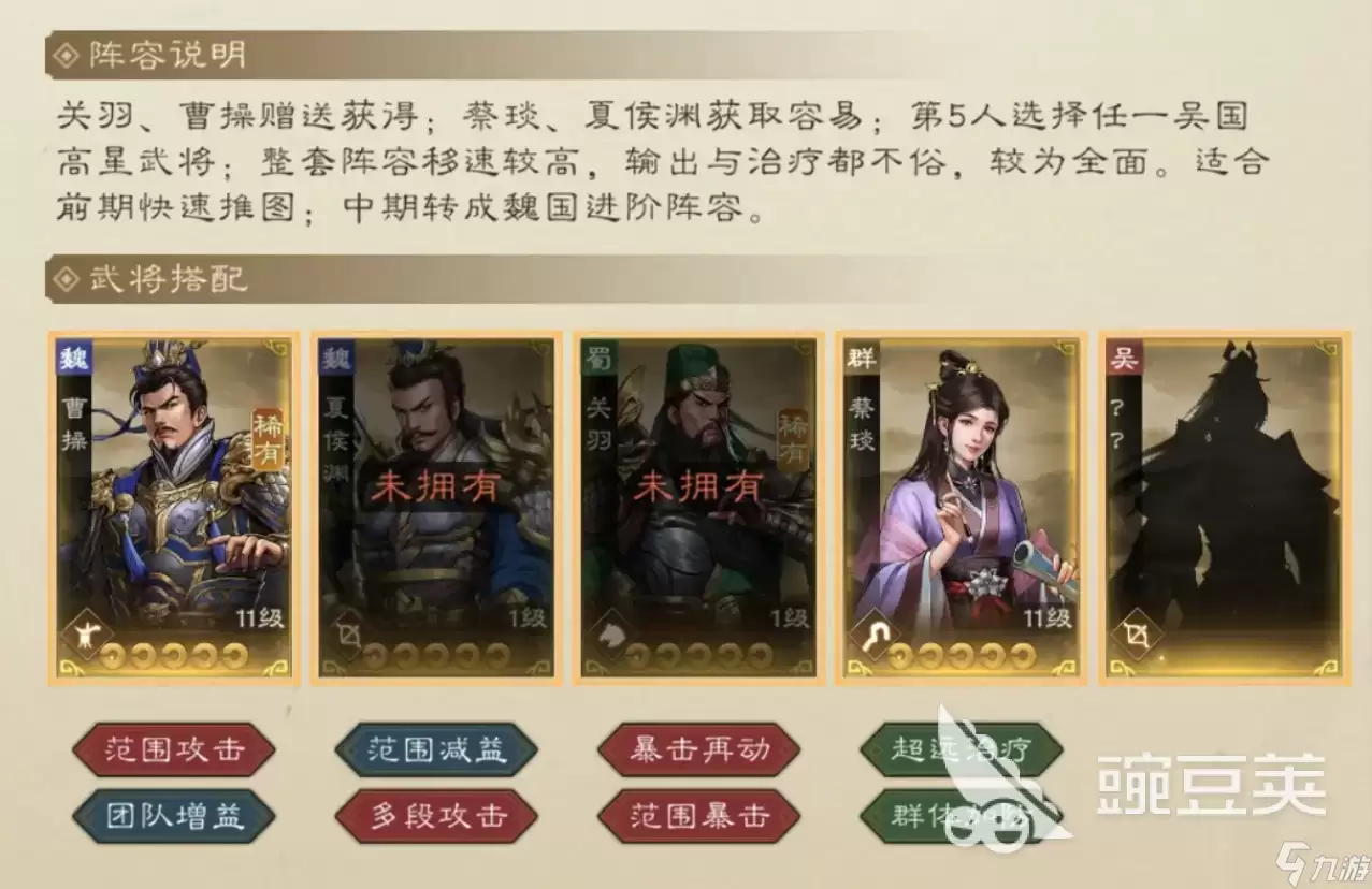 新三国志曹操传平民阵容怎么选择 新三国志曹操传平民阵容搭配方法