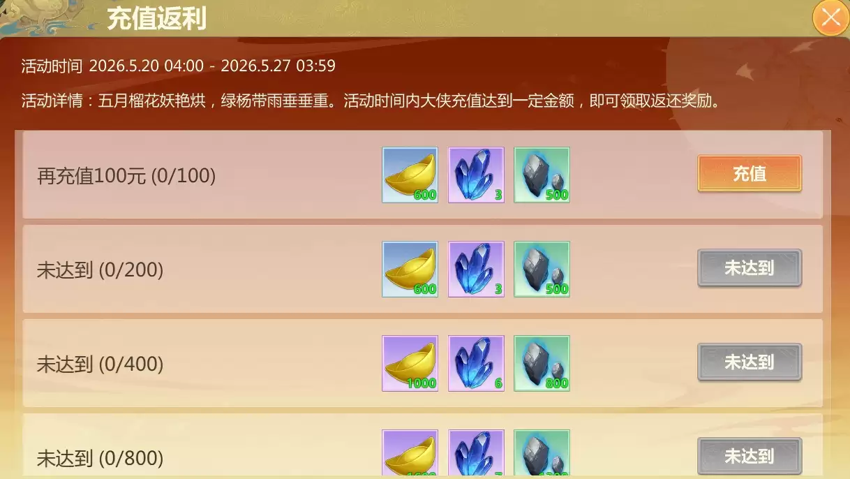 《剑侠世界：起源》5月20日活动上线公告