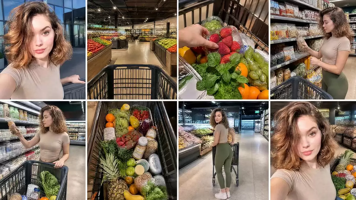 超市购物写实风格 Vlog 视频序列