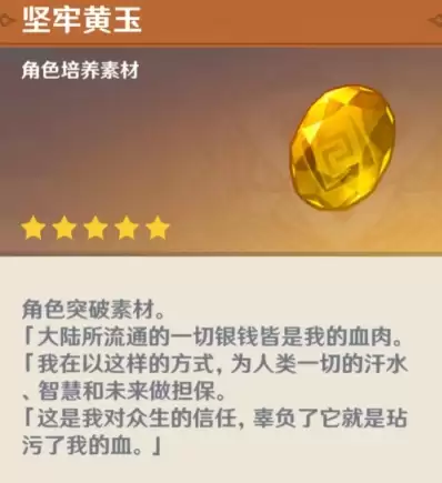 原神兹白培养材料一览表:兹白突破材料与天赋升级材料明细【坚牢黄玉系列材料】