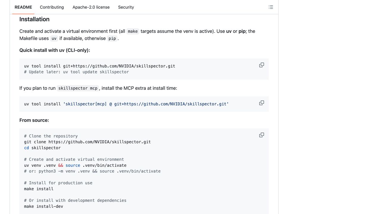 SkillSpector 官方 GitHub 安装命令