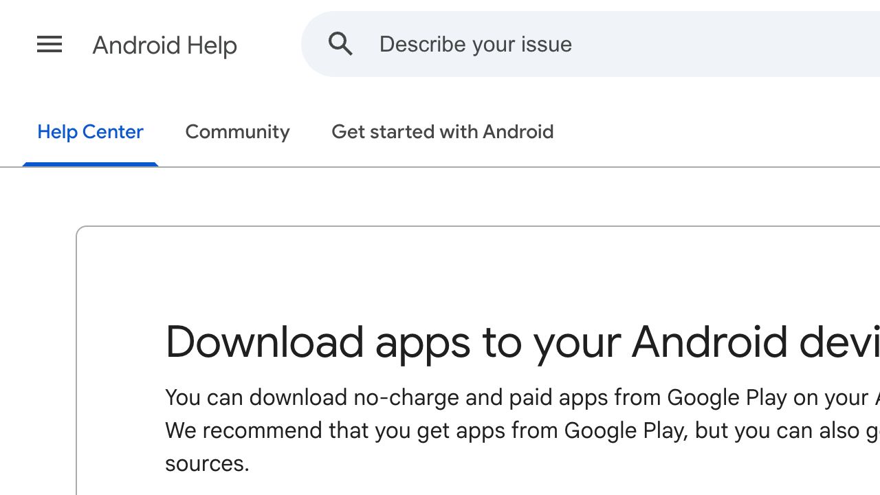 Android 官方帮助页面说明下载应用的安全检查和未知来源风险